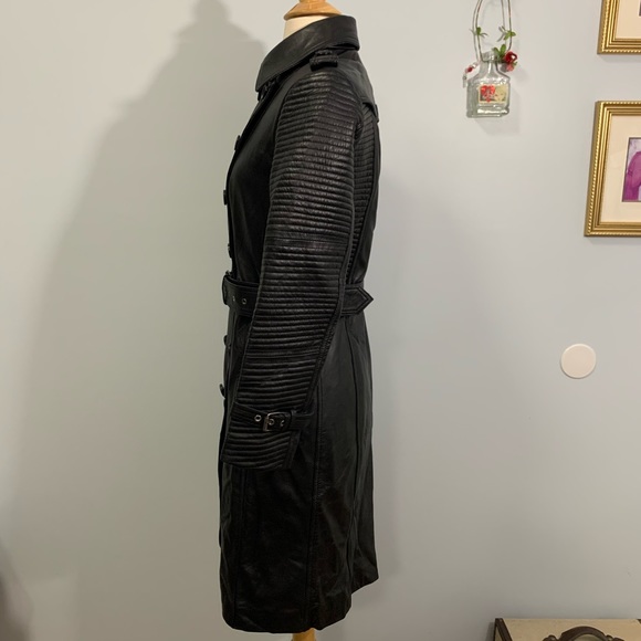 FZ Merchandise Double Breasted Belted Moto Leather Coat Size XS - Picture 2 of 13